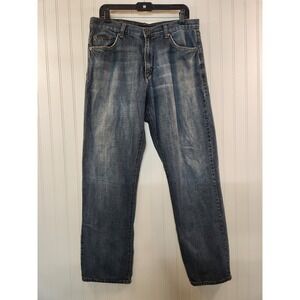 Calvin Klein Jeans Mens 34 x32 Blue Med Wash Straight Leg 100% Cotton Denim